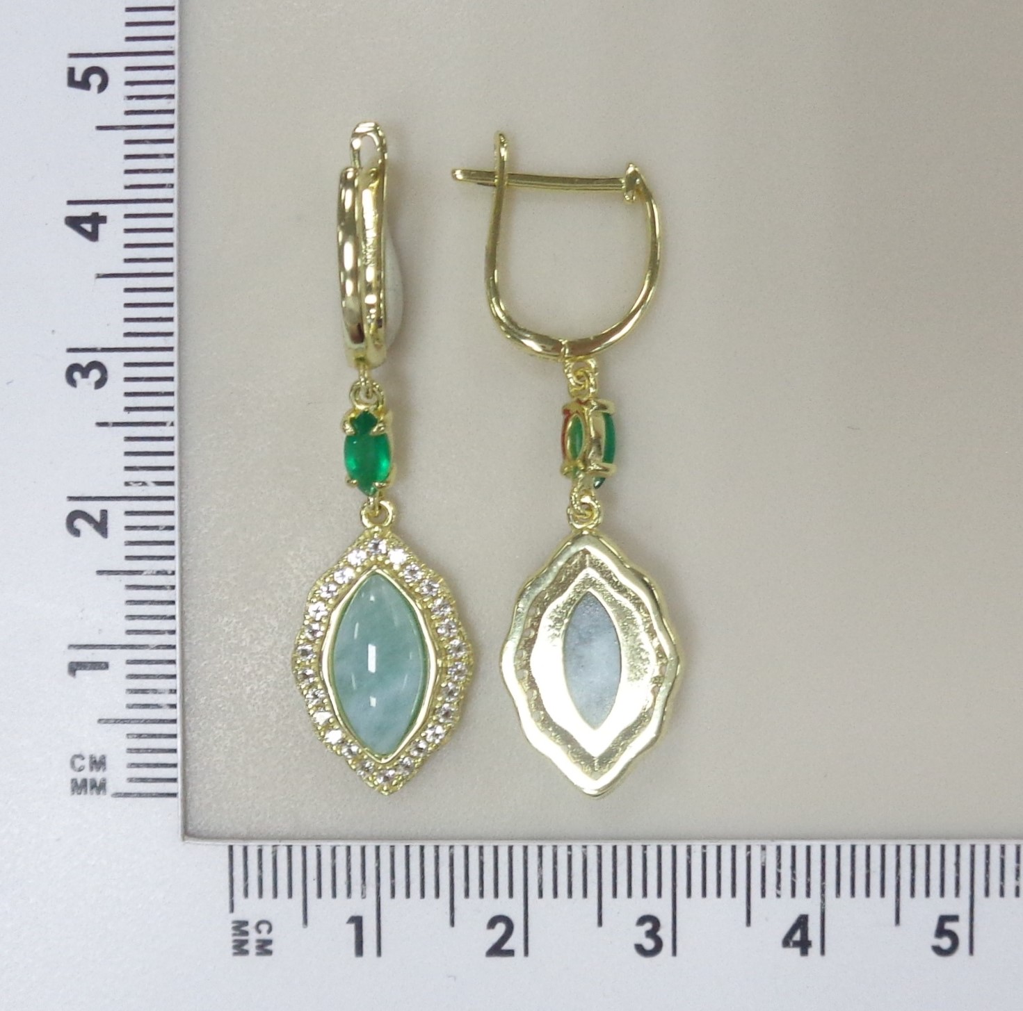 Серебряные серьги с ларимарами и агатами